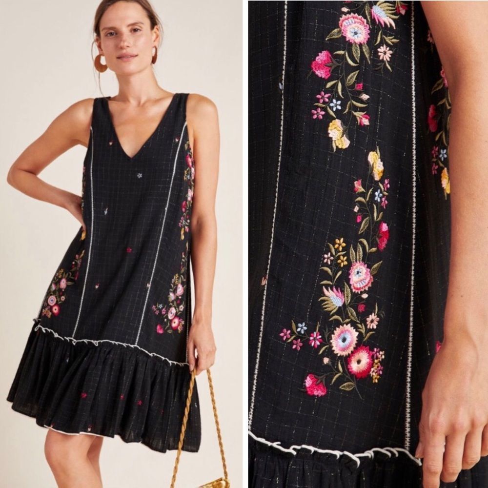 Anthropologie Rhea Embroidered Tunic Dress MP
